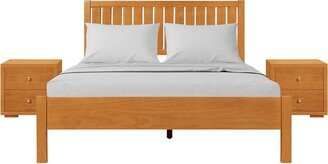 Camden Isle Graham 3Pc Platform Bed & Nightstands Set-AE