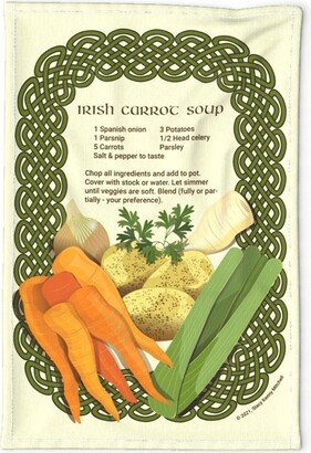 Vegetable Soup Tea Towel - Irish Carrot Recipe By Stacycreatesstuff Food Linen Cotton Canvas Spoonflower