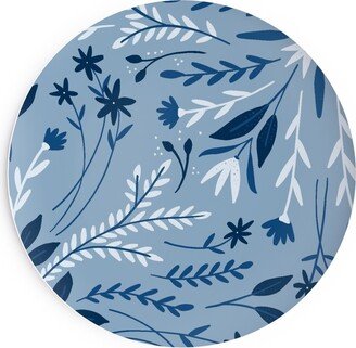 Salad Plates: Dotty Floral - Blue Salad Plate, Blue