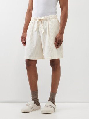 Birkenstock x Tekla Oversized Striped Organic-cotton Pyjama Shorts