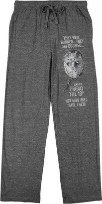 Friday The 13th Jason Voorhees' Warning Men's Graphite Heather Sleep Pajama Pants-3X-Large