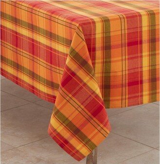 Saro Lifestyle Harvest Plaid Table Tablecloth, Terracotta,