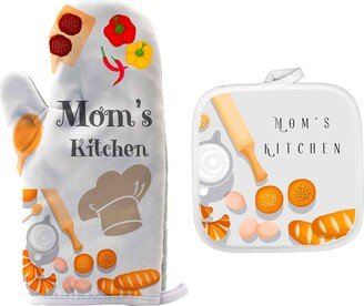 Custom Oven Mitt & Hot Pad Set, Personalized, Pot Holder, Kitchen Accessory, Mother's Day, Birthday, Gift, Baker, Chef, Cook. Grill