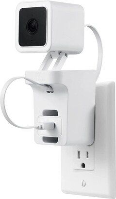 Wasserstein Ac Outlet Wall Mount Compatible with Wyze Cam V3 - Reliable Mounting Alternative for Your Cameras (White)