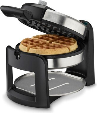 Single Flip Belgian Waffle Maker - Black/ Silver