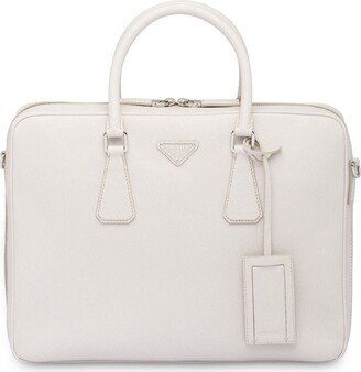 Saffiano leather briefcase-AB