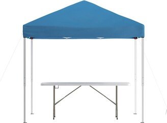 Emma+oliver Outdoor Event/Tailgate Tent Set With Pop Up Event Canopy And Wheeled Case And Bi-Fold Table With Carrying Handle