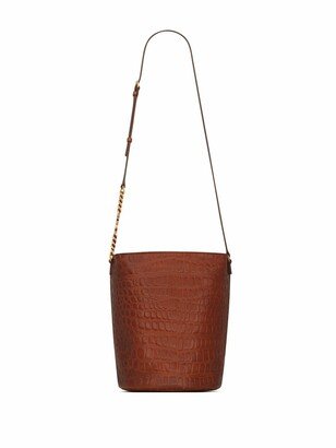 Vintage croc-effect bucket bag