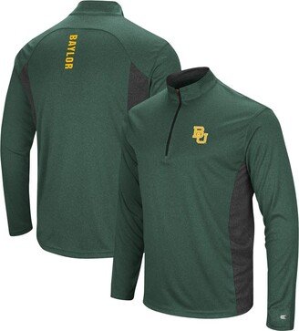 Men's Heather Green Baylor Bears Audible Lightweight Windshirt Quarter-Zip Pullover