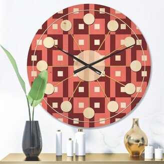 Designart 'Retro Abstract Pattern Design IV' Mid-Century Modern Wood Wall Clock