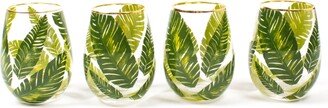 Botanical Stemless Wine Glasses, Set of 4-AA