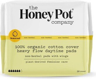 The Honey Pot Company Daytime Heavy Flow Non-Herbal Organic Cotton Maxi Pads - 16ct