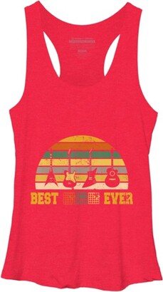 Design by Humans Women' Deign By Human Bet Guitar Dad Ever Muic Guitar Chord By BaoMinh Racerback Tank Top - Red Heather - Large