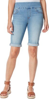 Petite Amanda Denim Pull-On Bermuda Shorts