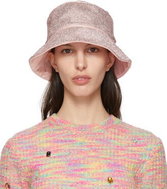 SSENSE Exclusive Pink Crystal Mesh Bucket Hat