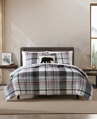 Normandy Plaid Micro Suede Down Alternative Reversible 3 Piece Comforter Set, King