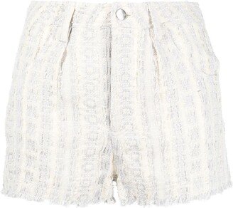 Frayed-Hem Tweed Shorts