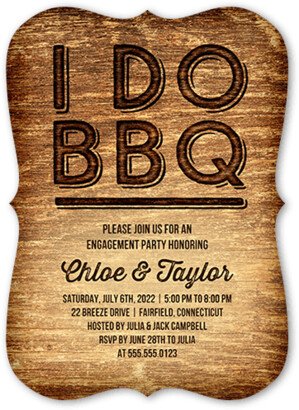 Engagement Party Invitations: Bbq I Do Engagement Party Invitation, Brown, 5X7, Pearl Shimmer Cardstock, Bracket