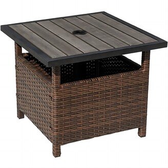 Patio Rattan Wicker Storage Side Table 18