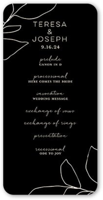 Wedding Program Cards: Honest Leaf Wedding Program, White, 4X8 Flat Program, Matte, Signature Smooth Cardstock, Rounded