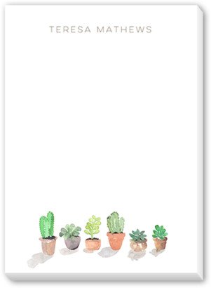 Notepads: Potted Plants 5X7 Notepad, White, Matte