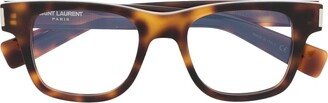 Tortoiseshell-Effect Square-Frame Glasses