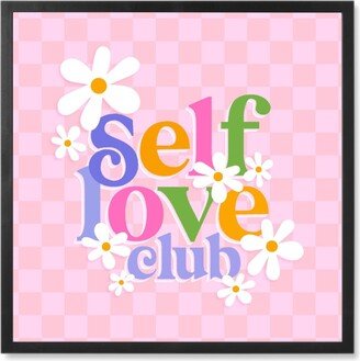 Photo Tiles: Self Love Club - Pink Photo Tile, Black, Framed, 8X8, Pink