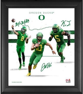 Fanatics Authentic Justin Herbert Kayvon Thibodeaux and Marcus Mariota Oregon Ducks Facsimile Signature Framed 15'' x 17'' Franchise Foundations Collage