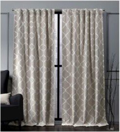 Nicole Miller Treillage Woven Blackout Hidden Tab Top Curtain Panel Pair