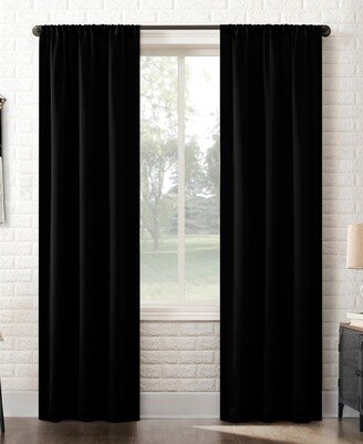 Bergen Theater Grade Extreme 100% Blackout Rod Pocket Single Curtain Panel, 40