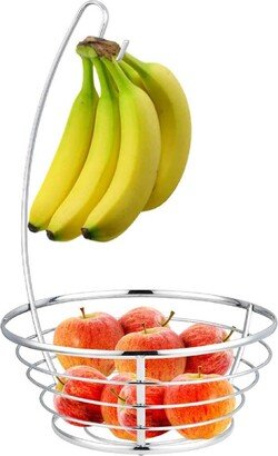 Steel Fruit Tree Basket Bowl with Banana Hanger