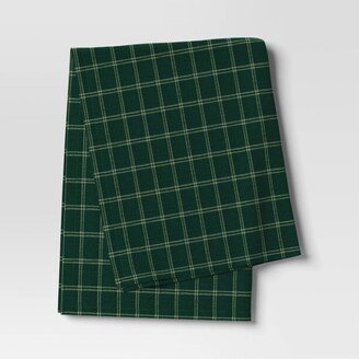 Windowpane Woven Kitchen Towel Green