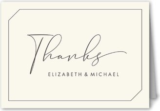 Wedding Thank You Cards: Angled Corners Thank You Card, Beige, 3X5, Matte, Folded Smooth Cardstock