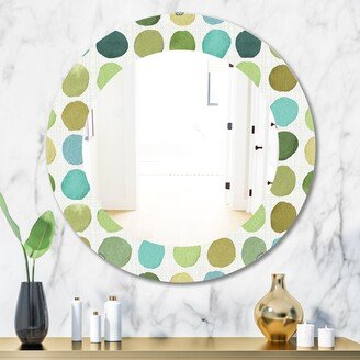 Designart 'Geometric Green Circle I' Printed Mid-Century Oval or Round Wall Mirror