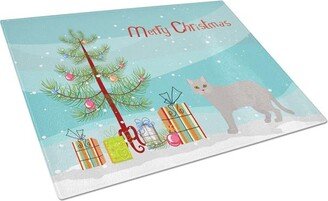 CK4573LCB British Semi Longhair Cat Merry Christmas Glass Cutting Board