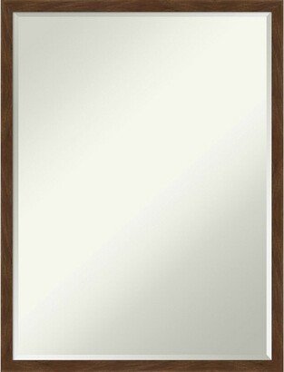 Carlisle Brown Narrow Petite Bevel Wood Bathroom Wall Mirror 25 x 19 in.