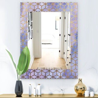 Designart 'Capital Gold Honeycomb 5' Modern Mirror - Printed Wall Mirror