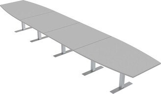 Skutchi Designs, Inc. 18 Person Modular Boardroom Table Boat Shaped Metal T-Bases w/Electric