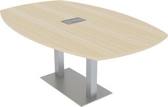 Skutchi Designs, Inc. 7 Foot Arc Boat Conference Table With Square Metal Base Power And Data