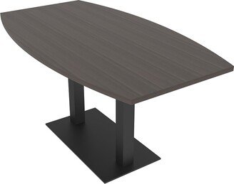 Skutchi Designs, Inc. 3X5 Boat Shaped Conference Table With Metal Base And Electrical Module