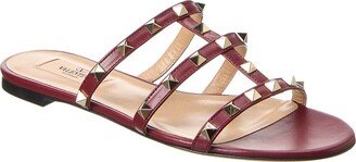 Rockstud Caged Leather Sandal-AB