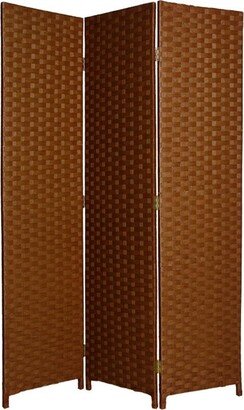 Wooden Foldable 3 Panel Room Divider with Streamline Design - 72 H x 2 W x 54 L Inches