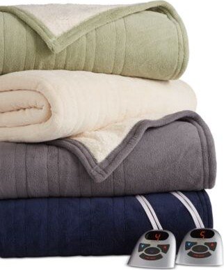 Biddeford Microplush Reverse Faux Sherpa Electric Blanket Collection