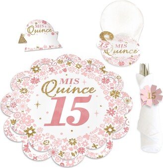 Big Dot Of Happiness Mis Quince Anos Quinceanera Party Paper Charger Chargerific Kit Setting for 8