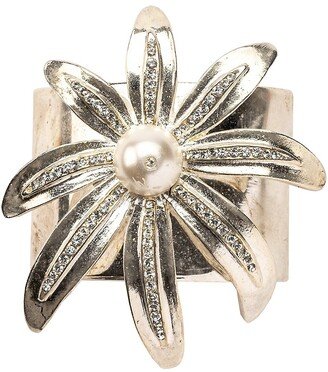 Nomi K Napkin Rings Silver Wild Flower Napkin Ring