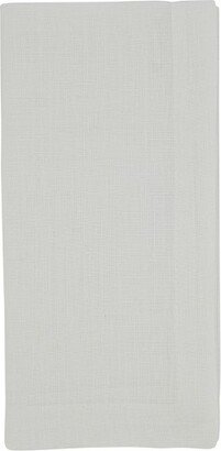 Saro Lifestyle Linen Tea Napkins With Solid Color Design (Set of 4), White,