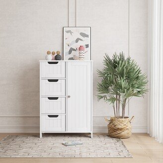 Bathroom Storage Cabinet with Adjustable Shelf and Drawers