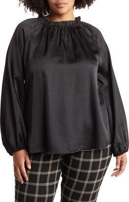 Renee C Ruffle Mock Neck Blouse