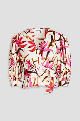 Harlow floral-print cotton-blend poplin blouse