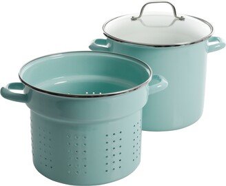 Martha Stewart Collection Thayer Enamel On Steel 16 Quart Steamer Pot